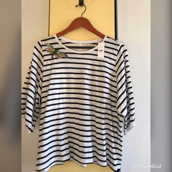 Loft shirt with beaded dragonfly - Picture 1 of 5